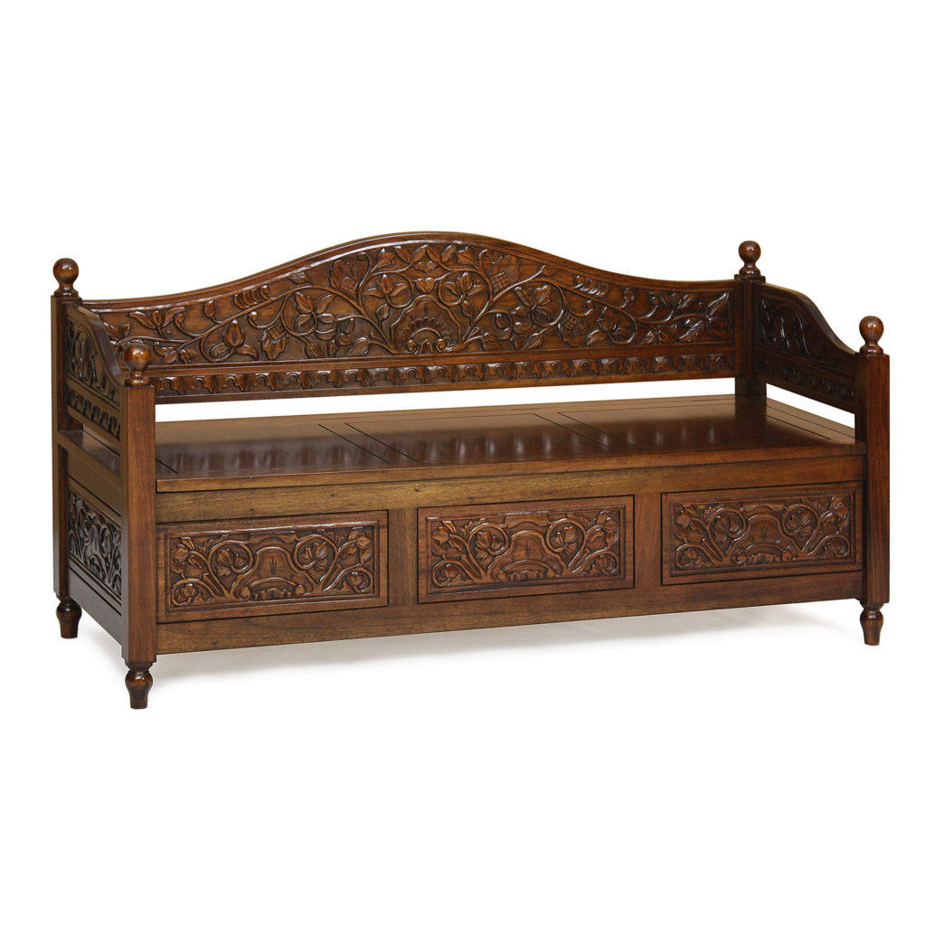Inrticate Bench Taylor Intricate Carved Storage Bench - Home of Homes