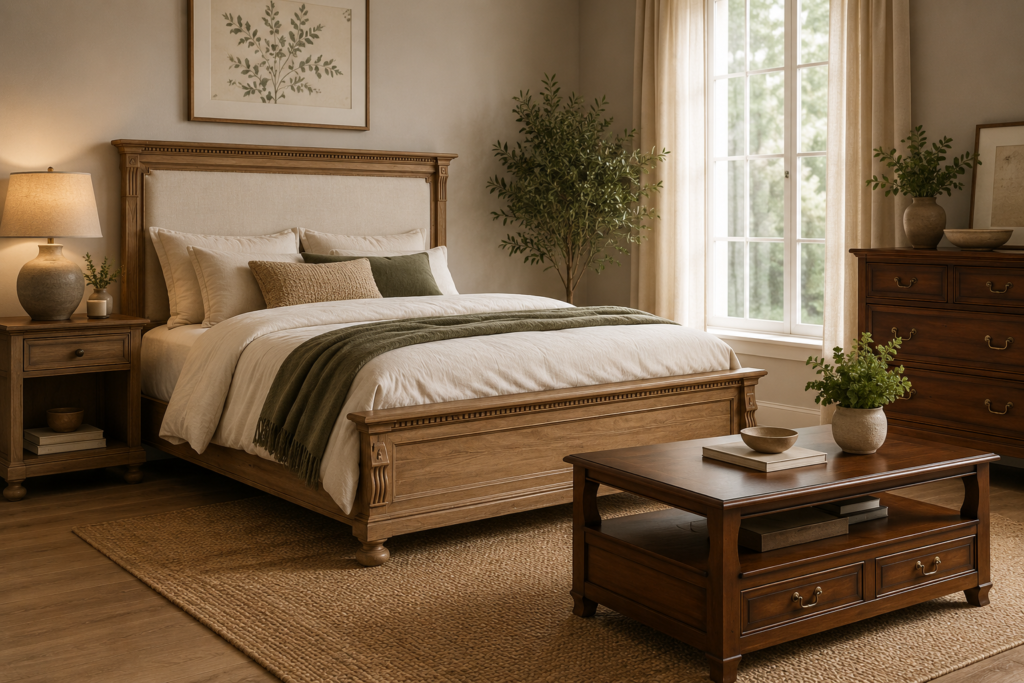 wooden bed frame
