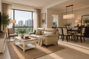 Furniture for open-plan HDB living and dining area